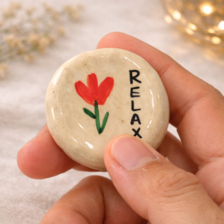 Relax worry stone with hand styling